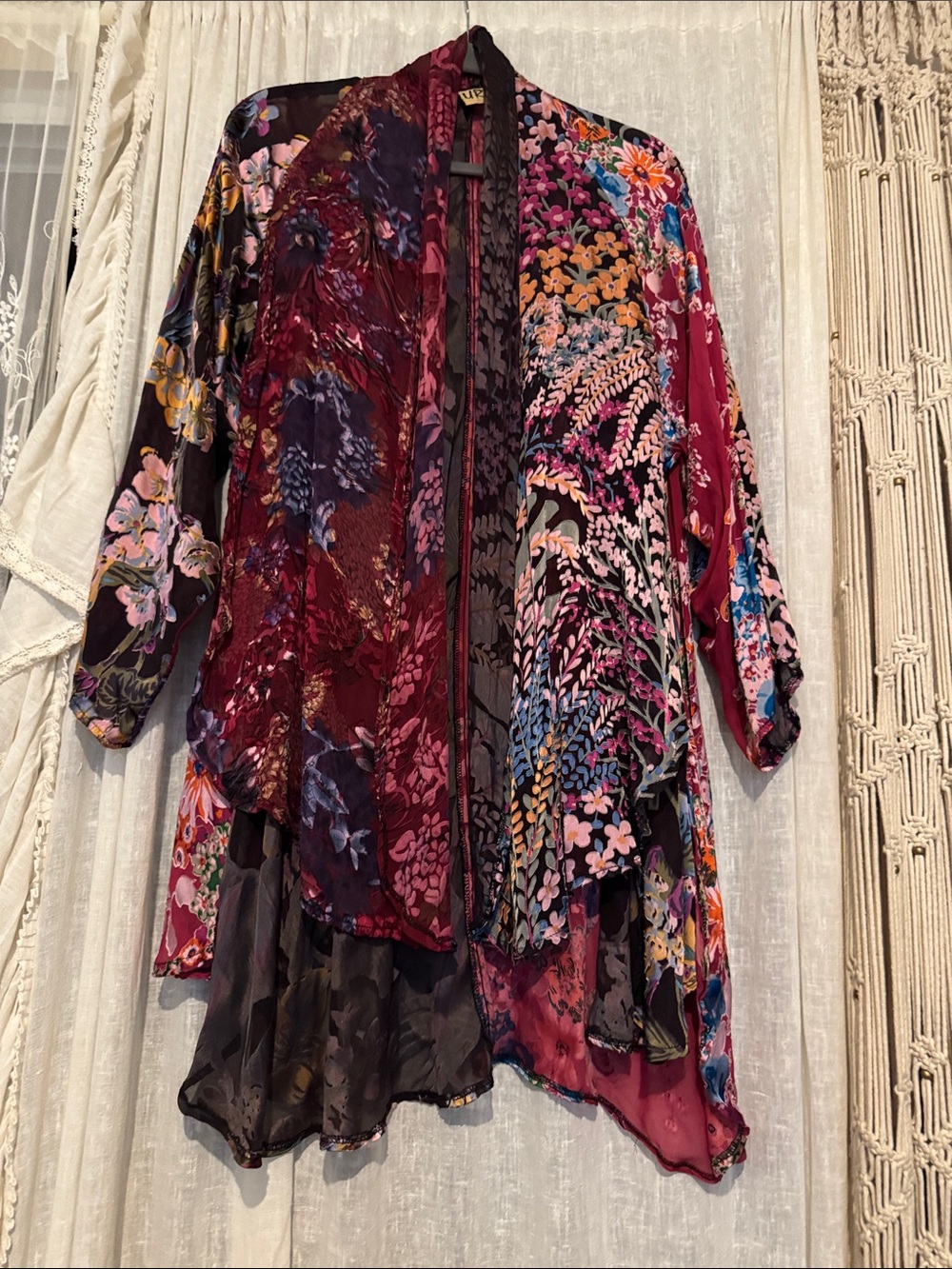 URAu  Floral Mixed-Print Kimono Jacket - Multicolor one size